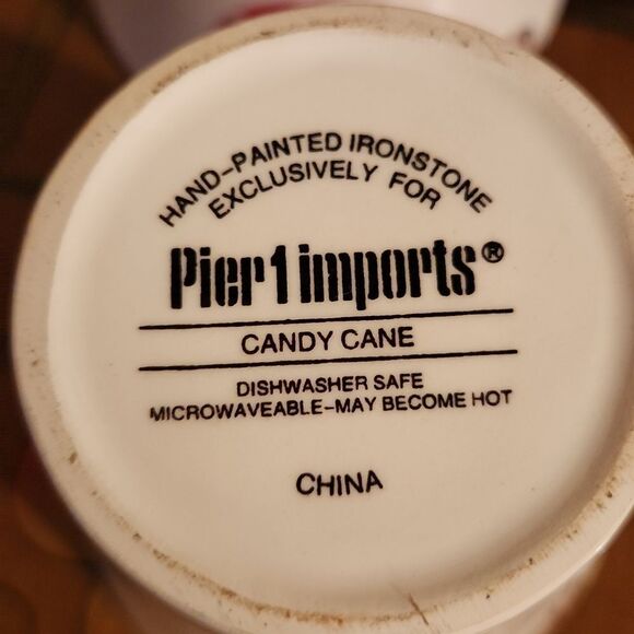 Pier 1 Imports Candy Cane Cup Mug 10oz. Set of 2 - Picture 8 of 8